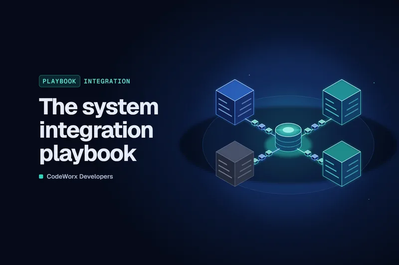 Cover of The system integration playbook: four system blocks connected through one central hub